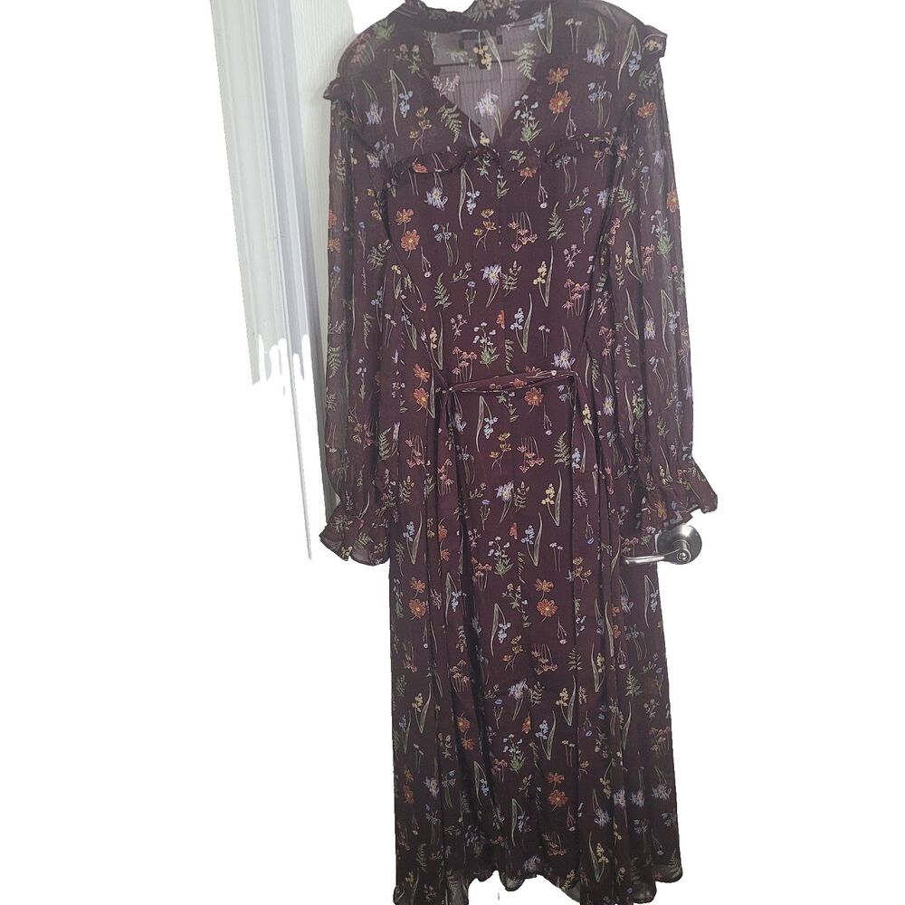 NEW Eloquii size 18 dress maxi long wildflower prairie cottagecore sheer lined